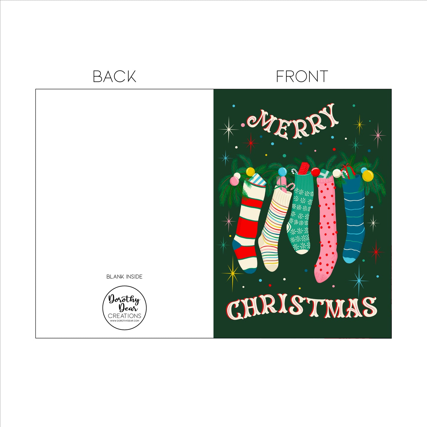Festive Stockings Holiday Greeting Card
