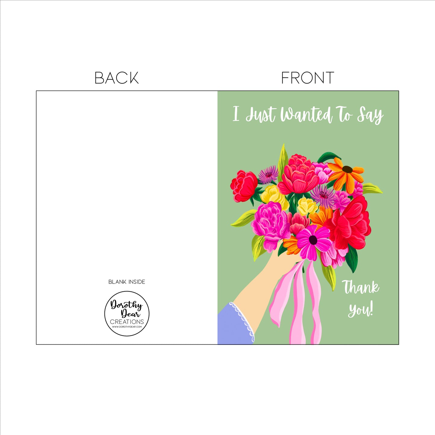 Flower Bouquet Thank You Card