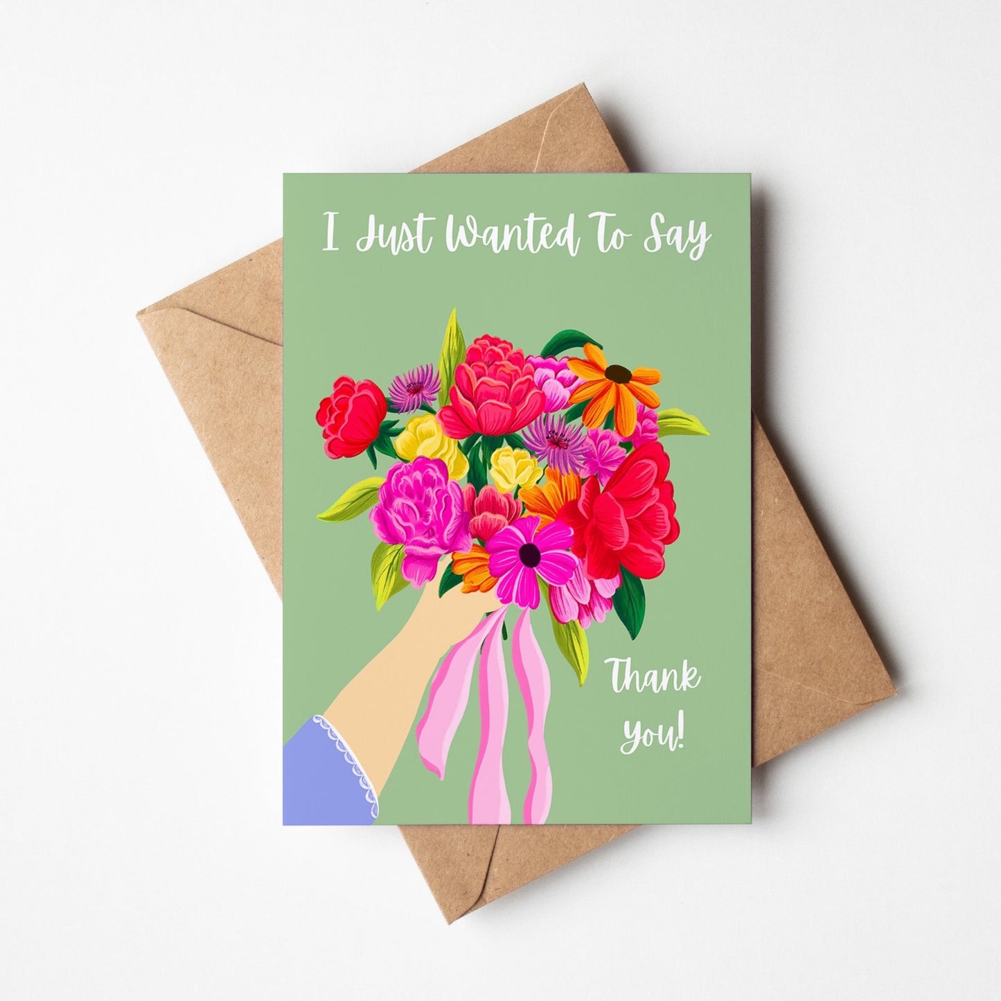 Flower Bouquet Thank You Card