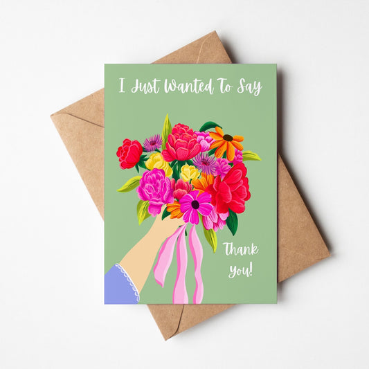 Flower Bouquet Thank You Card