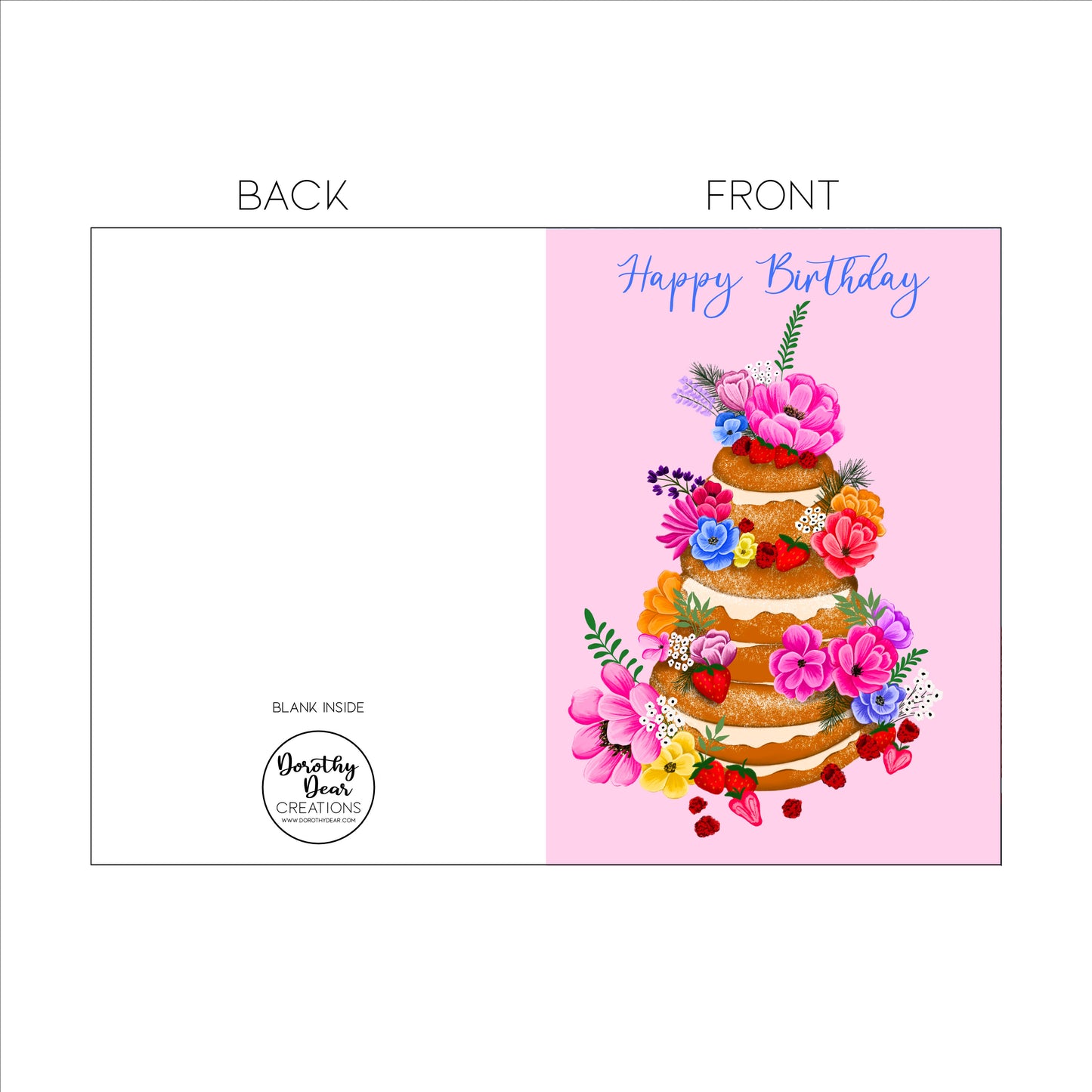 Flower Cake Birthday Card