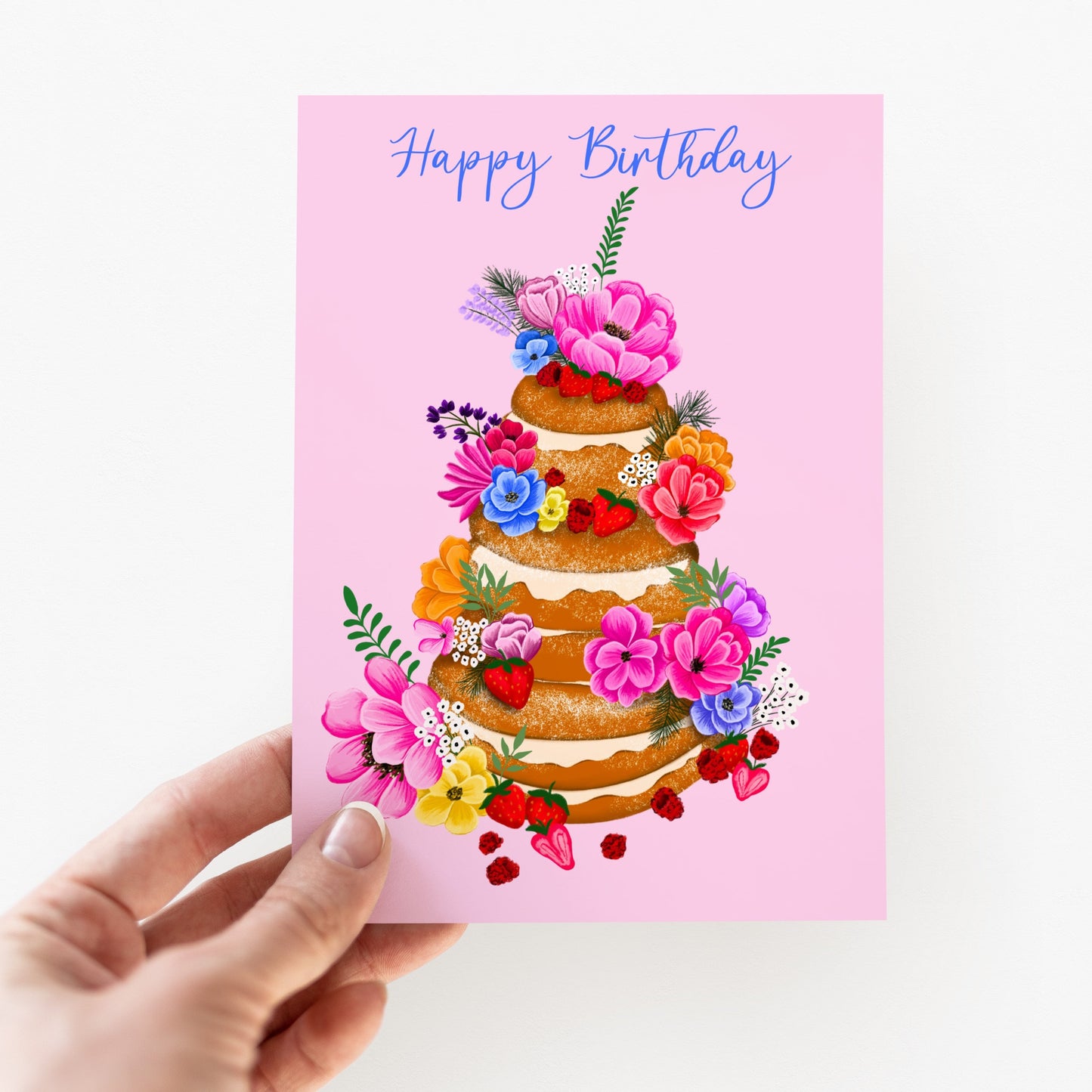 Flower Cake Birthday Card