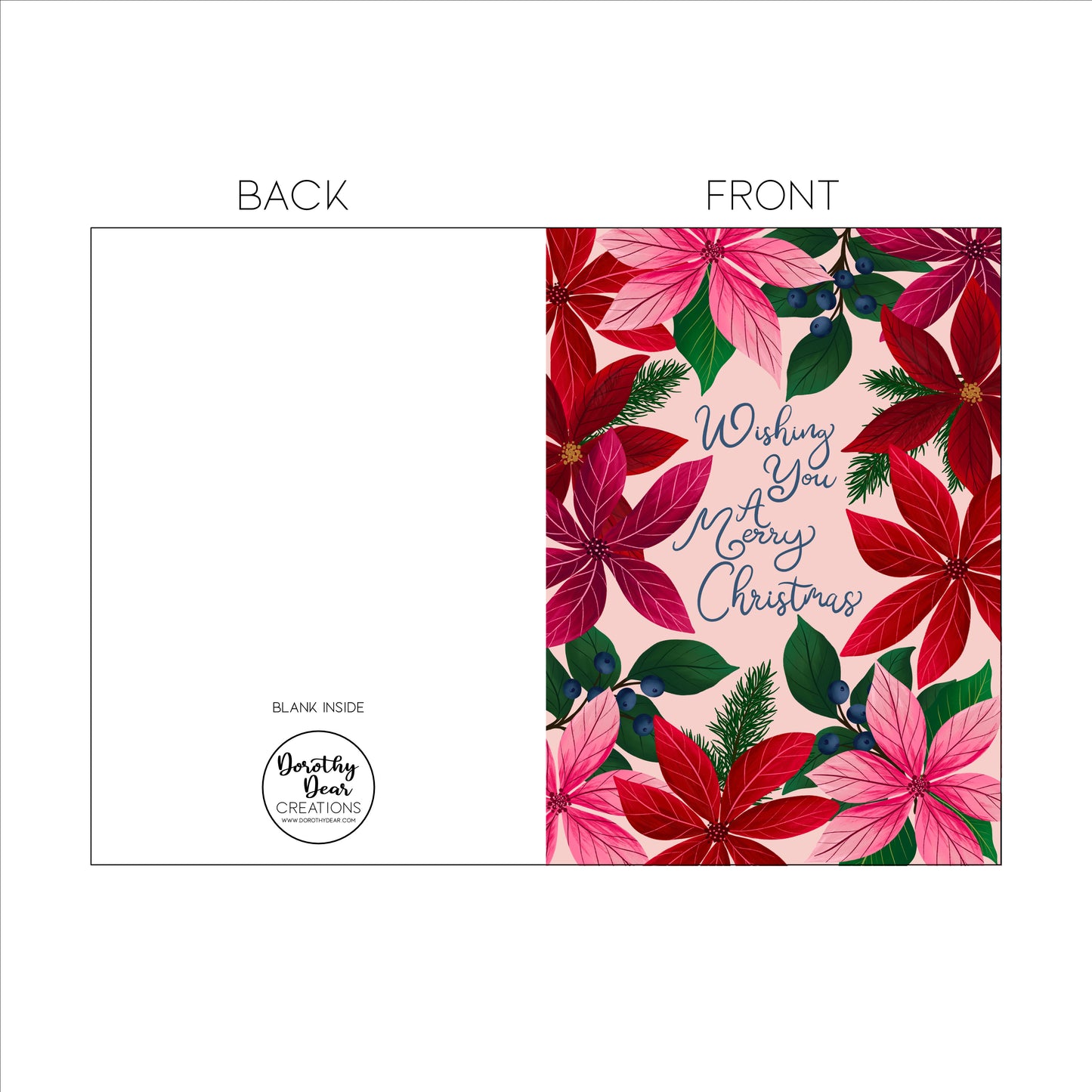 Poinsettia Christmas Card
