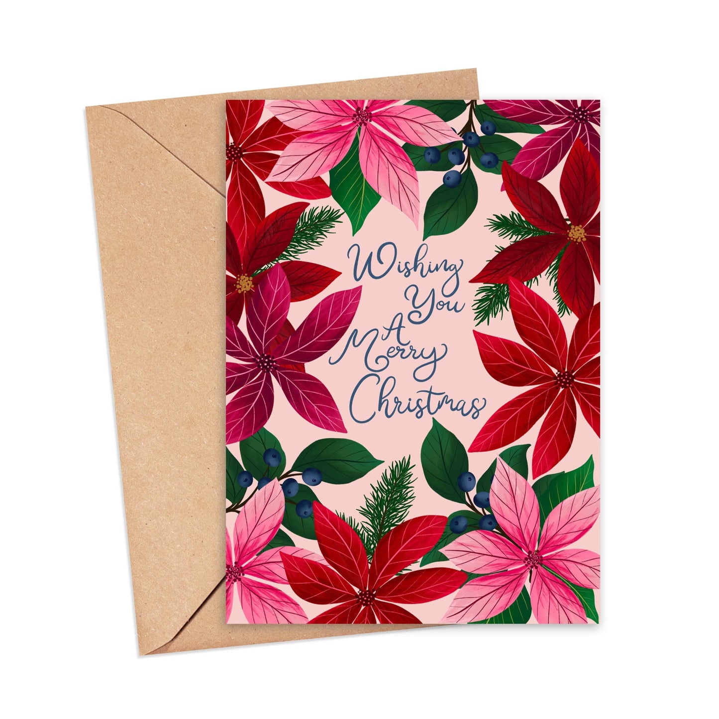 Poinsettia Christmas Card