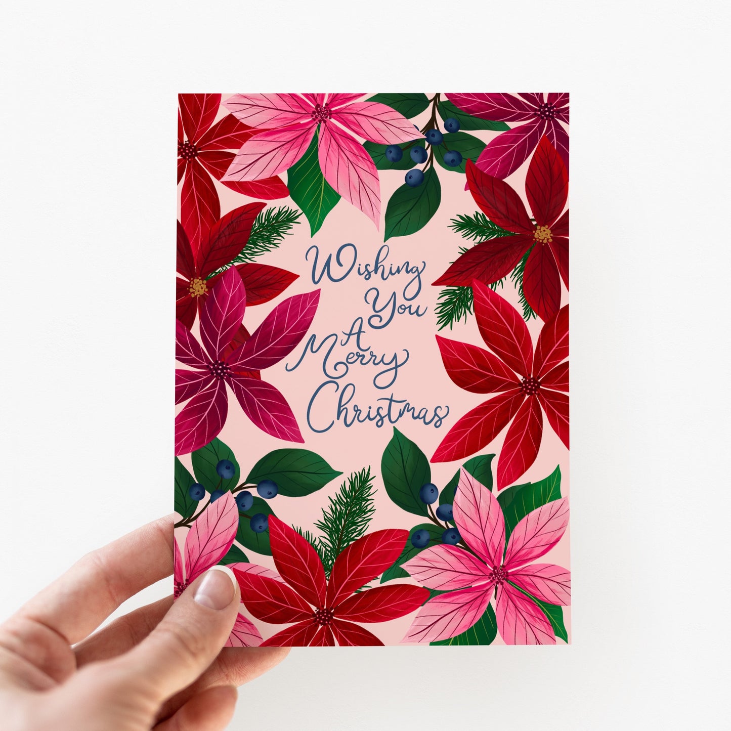 Poinsettia Christmas Card