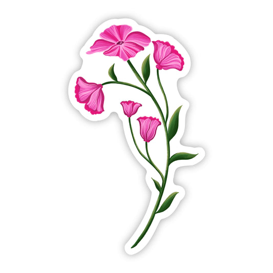 Retro Pink Flower Sticker