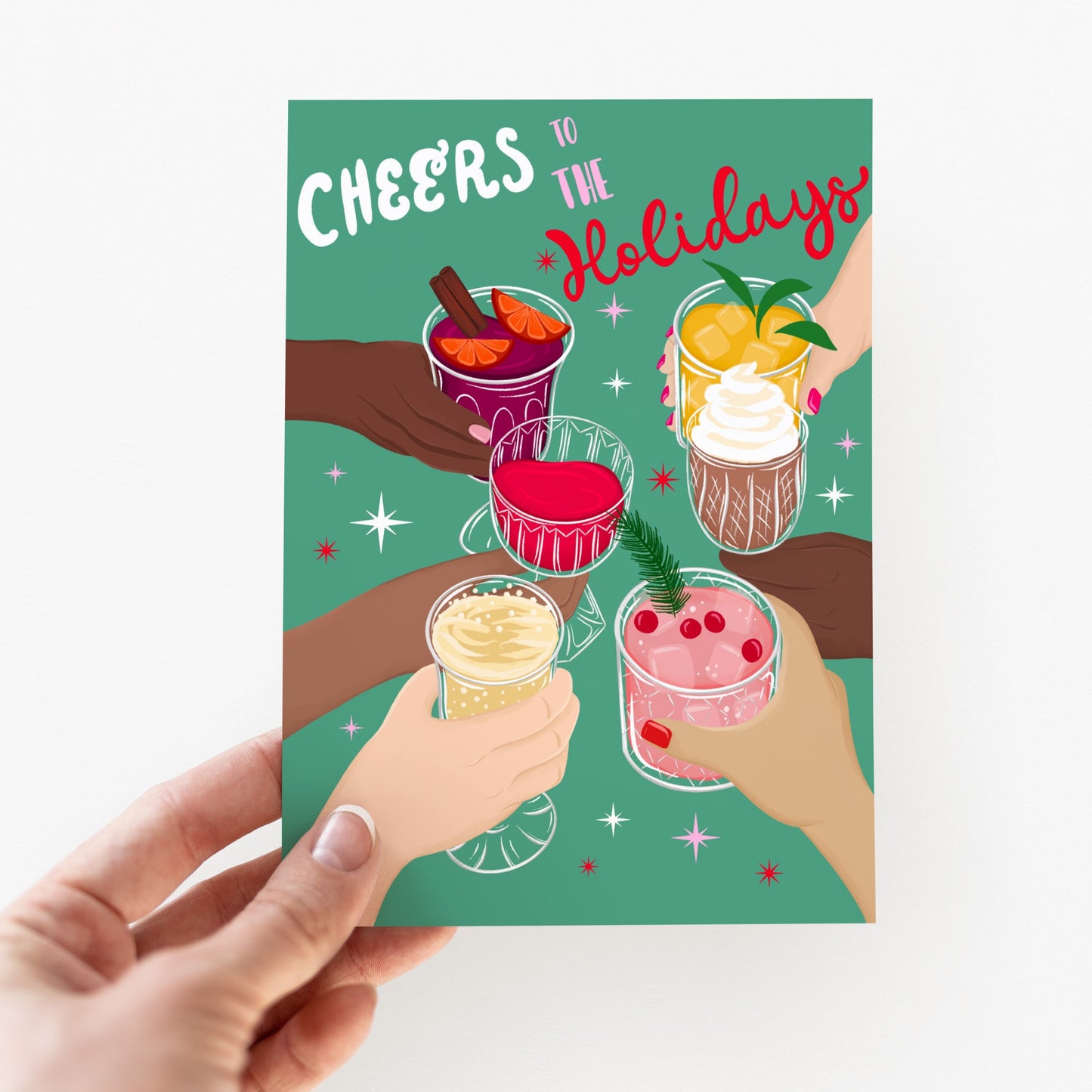 Cheers To The Holidays Greeting Card