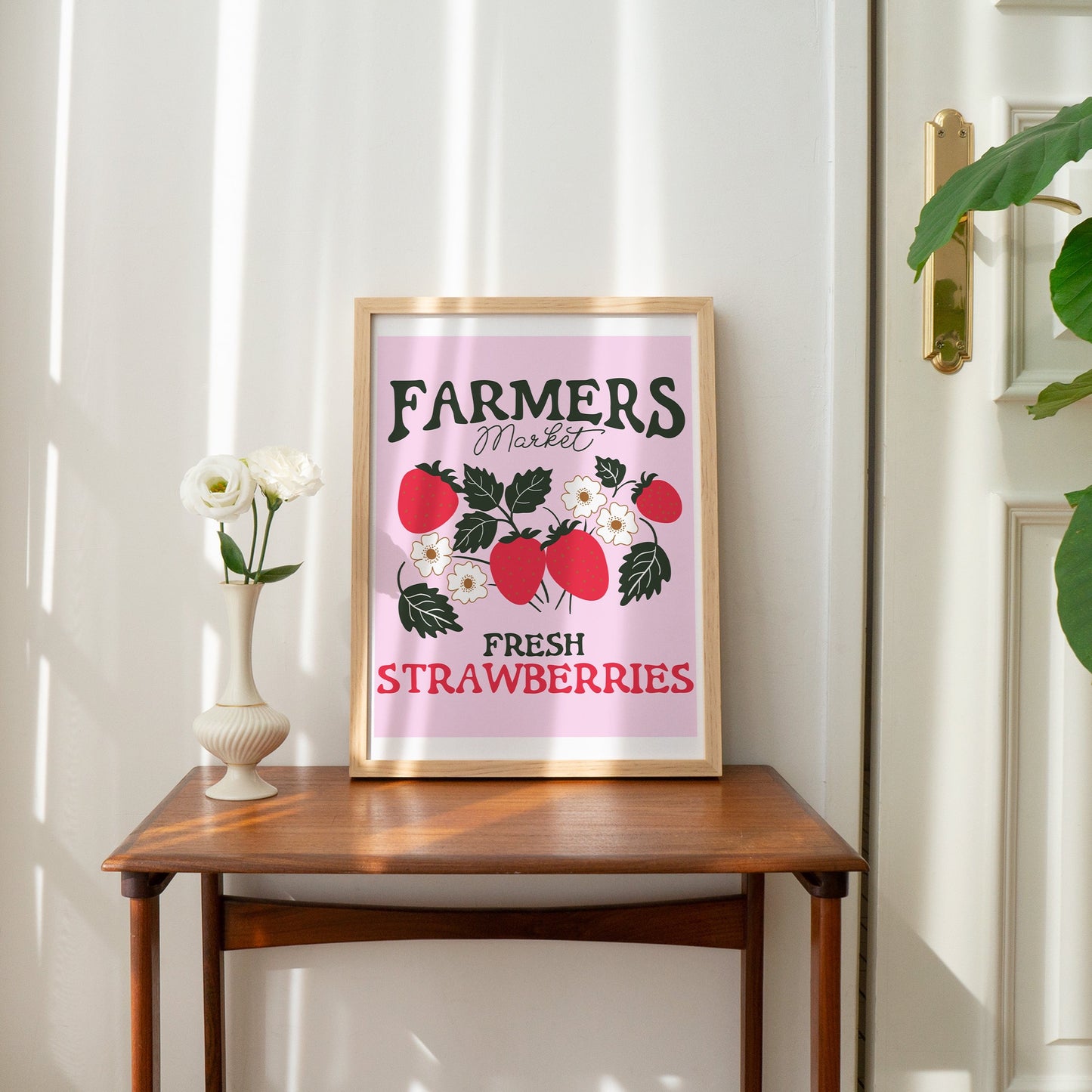 Farmer's Market Fresh Strawberries Wall Art Print