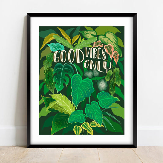 Good Vibes Only Jungle Wall Art Print