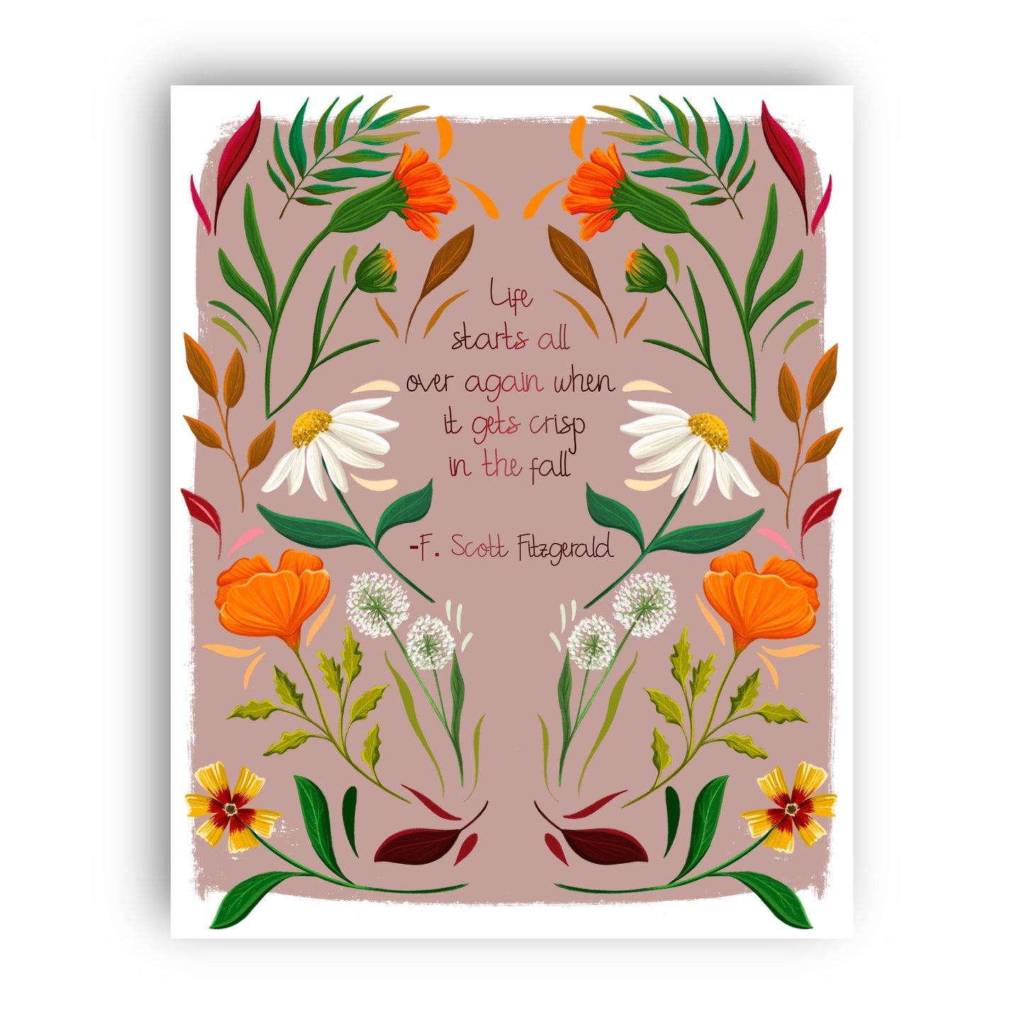 Fall Marigolds Wall Art Print