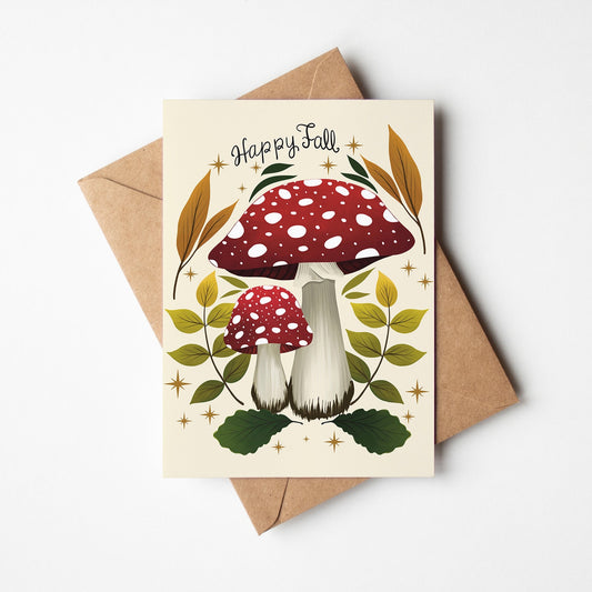 Fall Mushrooms Greeting Card
