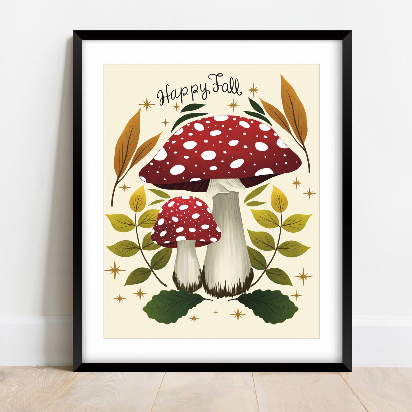 Fall Mushrooms Wall Art Print