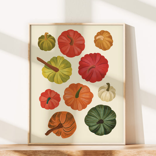 Fall Pumpkins Wall Art Print