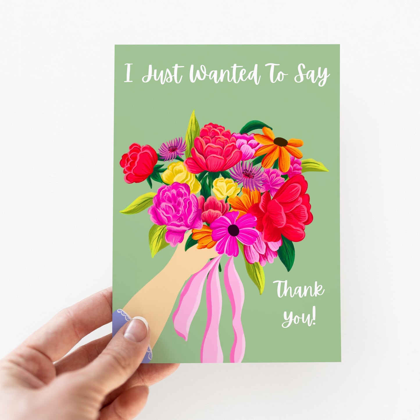 Flower Bouquet Thank You Card