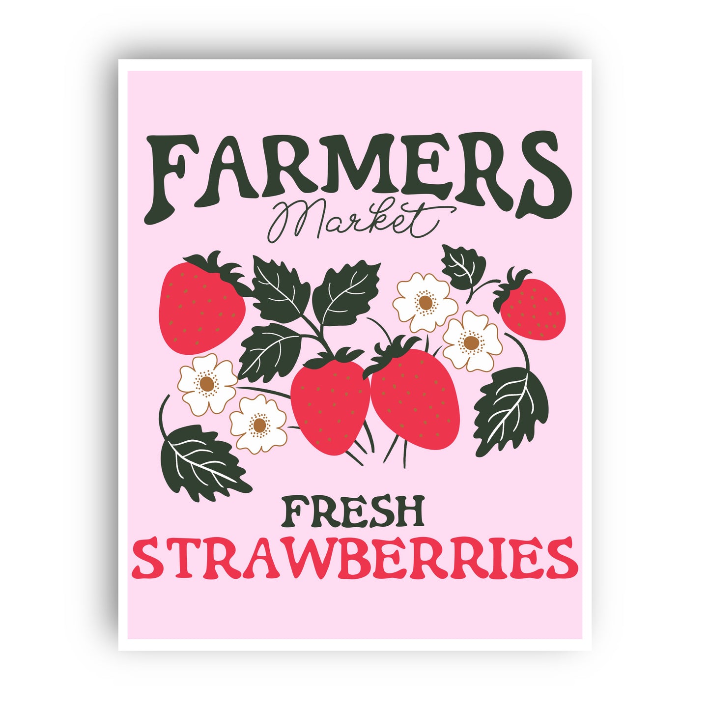 Farmer's Market Fresh Strawberries Wall Art Print