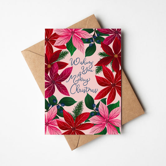 Poinsettia Christmas Card