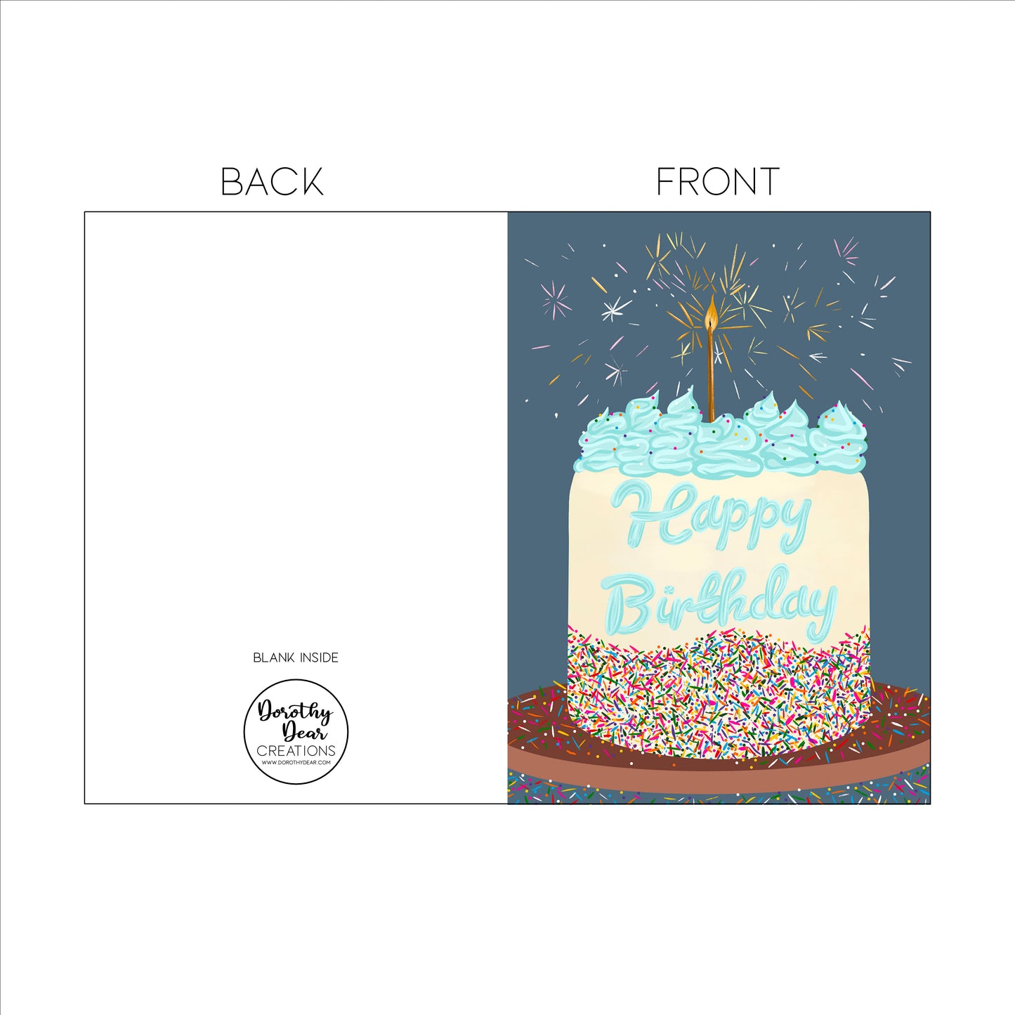 Sparkle Cake Birthday Greeting Card