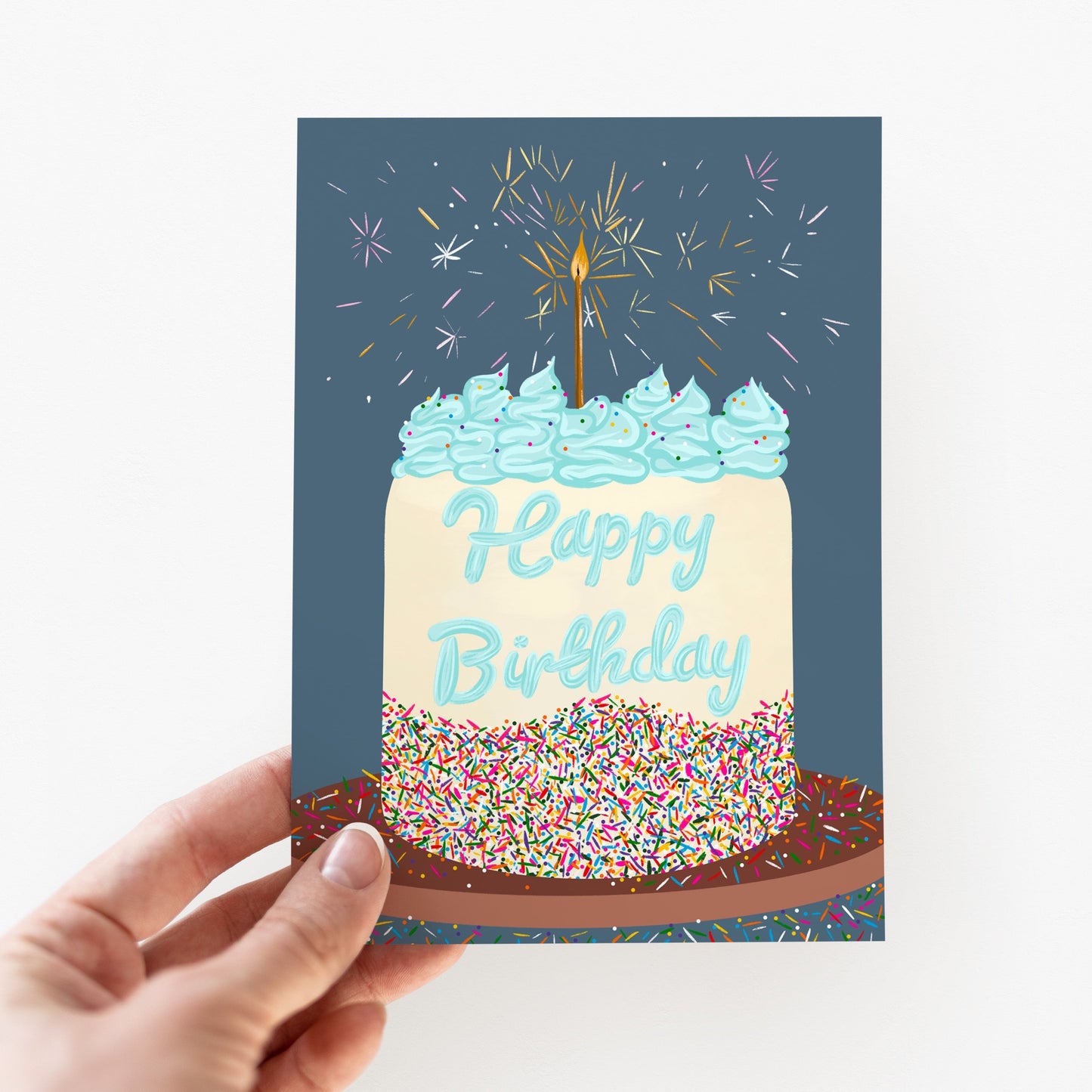Sparkle Cake Birthday Greeting Card