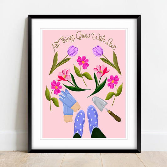 All Things Grow With Love Wall Art Print