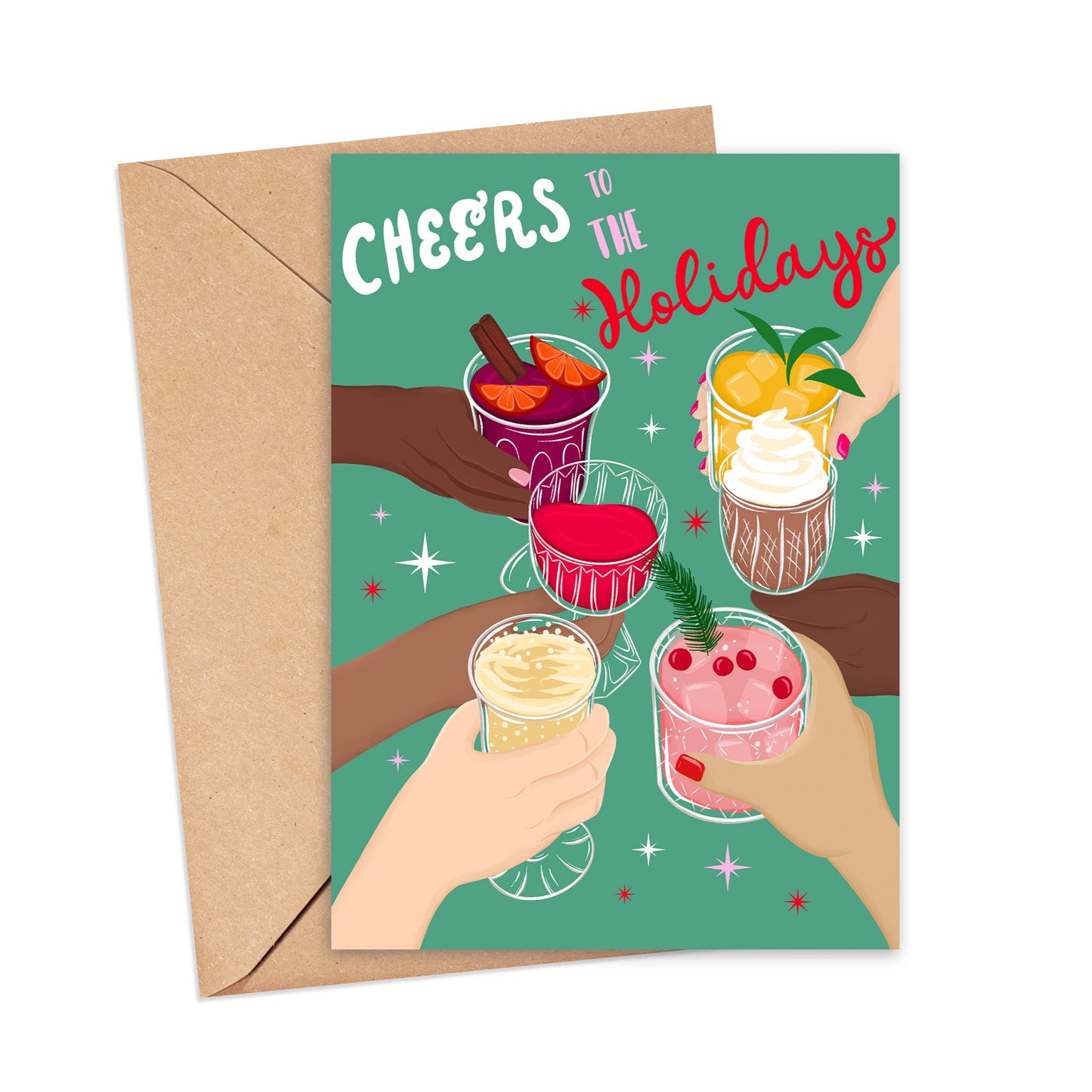 Cheers To The Holidays Greeting Card