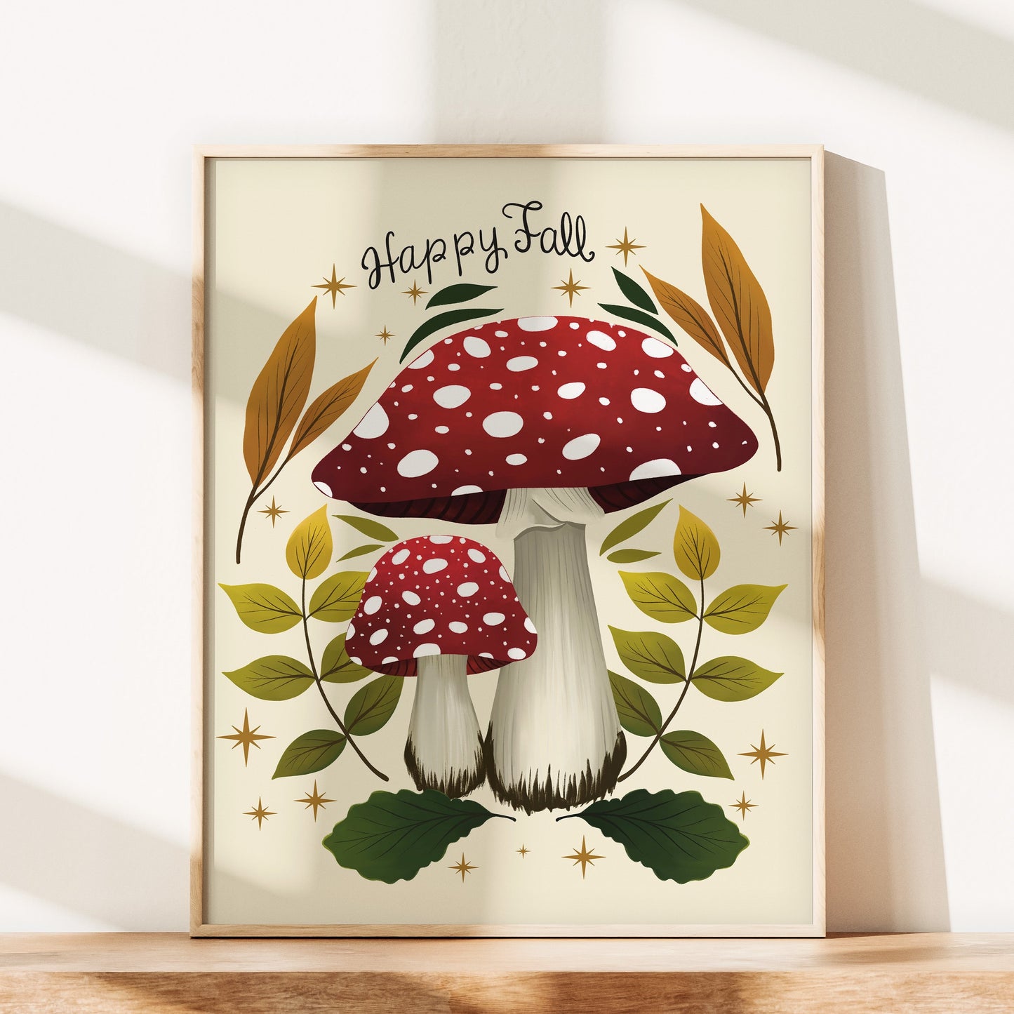 Fall Mushrooms Wall Art Print