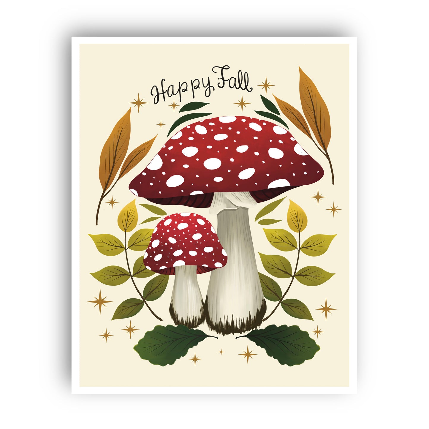 Fall Mushrooms Wall Art Print